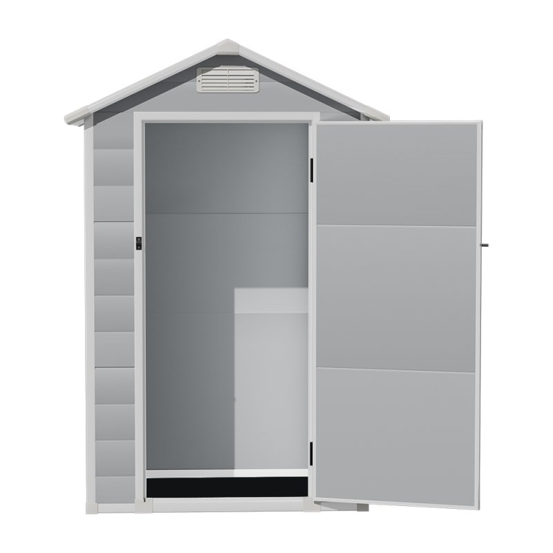 Living and Home 4 x 3FT Apex Roof Garden Plastic Storage Shed with Lockable Door
