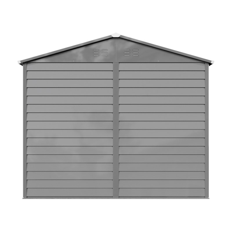 Living and Home 8.1x5.7FT Metal Apex Roof Garden Tool Shed, Grey