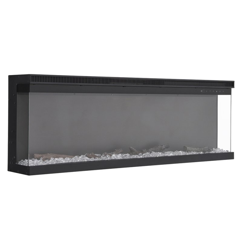 Living and Home 60inch Recessed and Freestanding Electric Fireplace with Remote Control Wall Inset Fire 3 Sided Panoramic