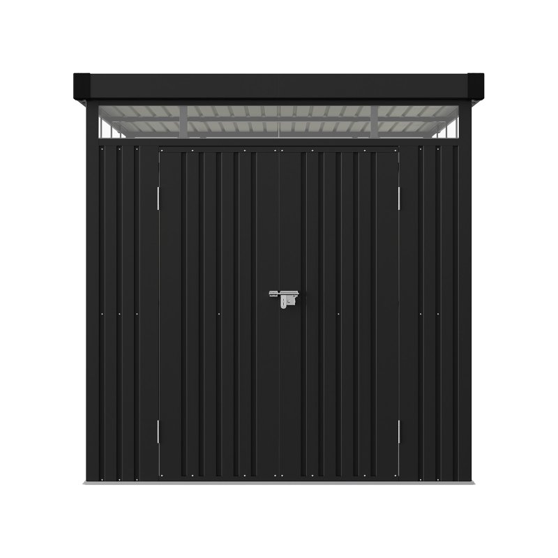 Living and Home 2 X 2.6 X 2M Metal Garden Tool Shed, Charcoal Black