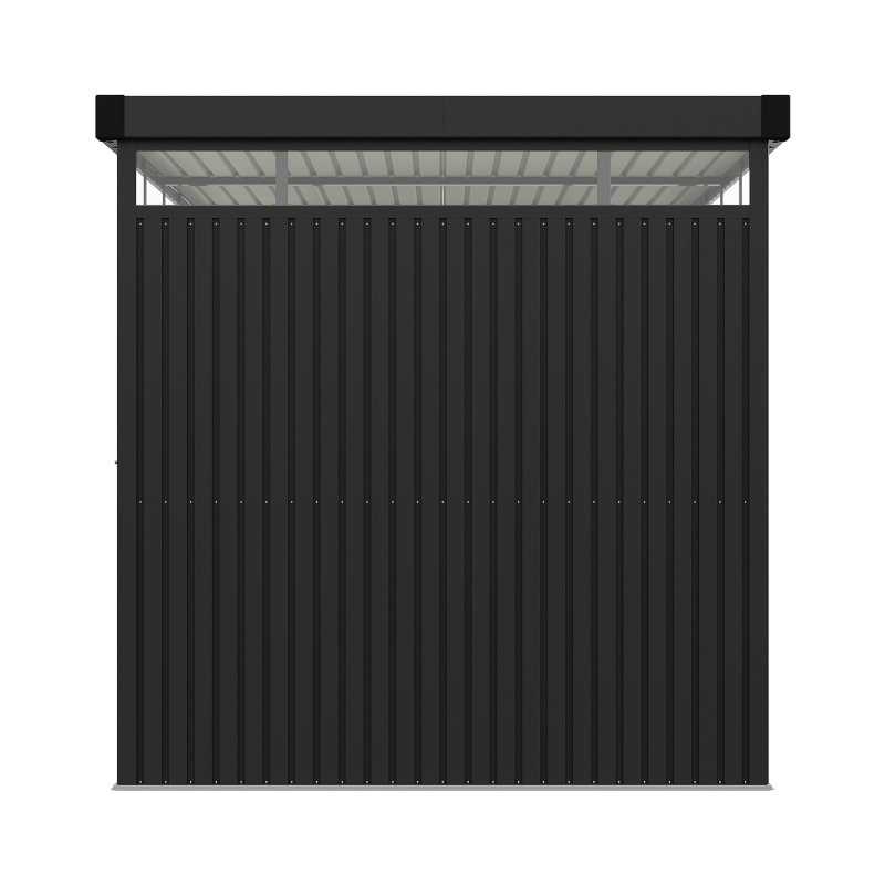 Living and Home 2 X 2.6 X 2M Metal Garden Tool Shed, Charcoal Black