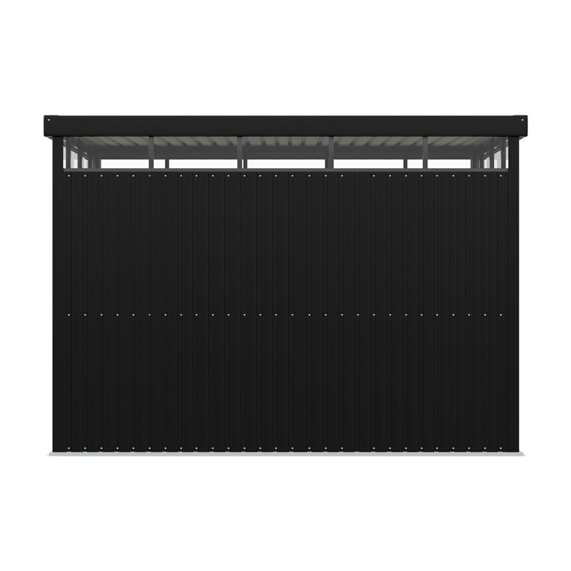 Living and Home 2.6x3x2m Charcoal Black Galvanized Steel Storage Shed with Lockable Doors