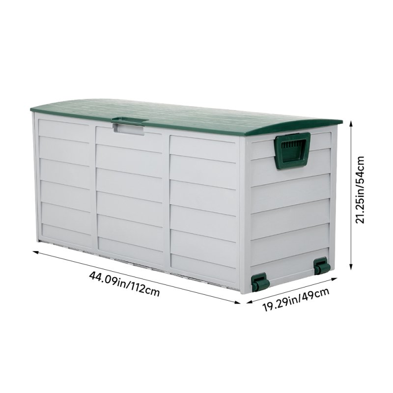 Living and Home 290L Plastic Outdoor Garden Storage Deck Box with Wheels