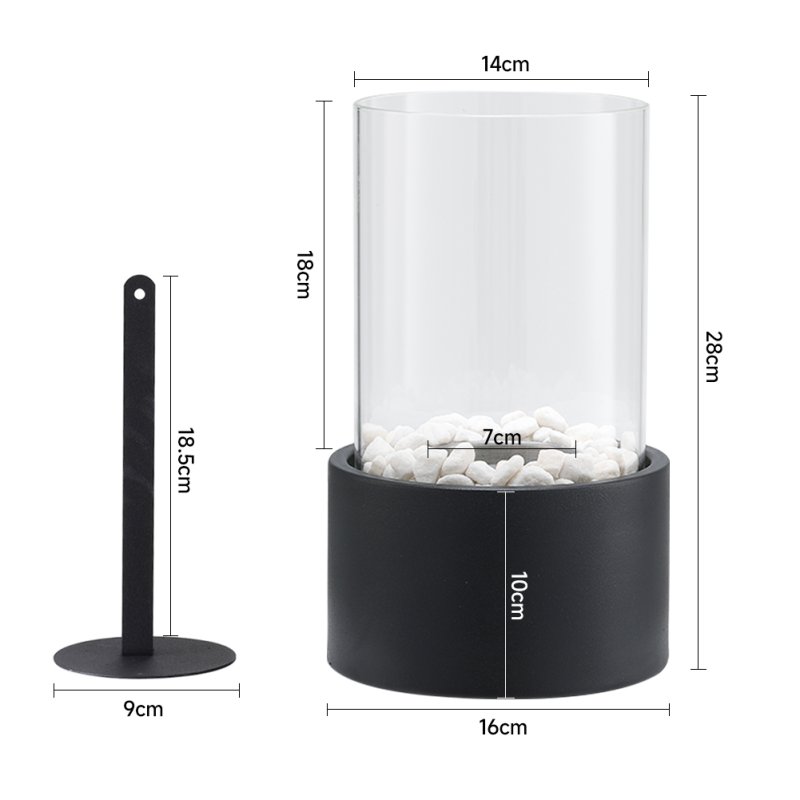 Living and Home Round Tabletop Ventless Ethanol Fireplace