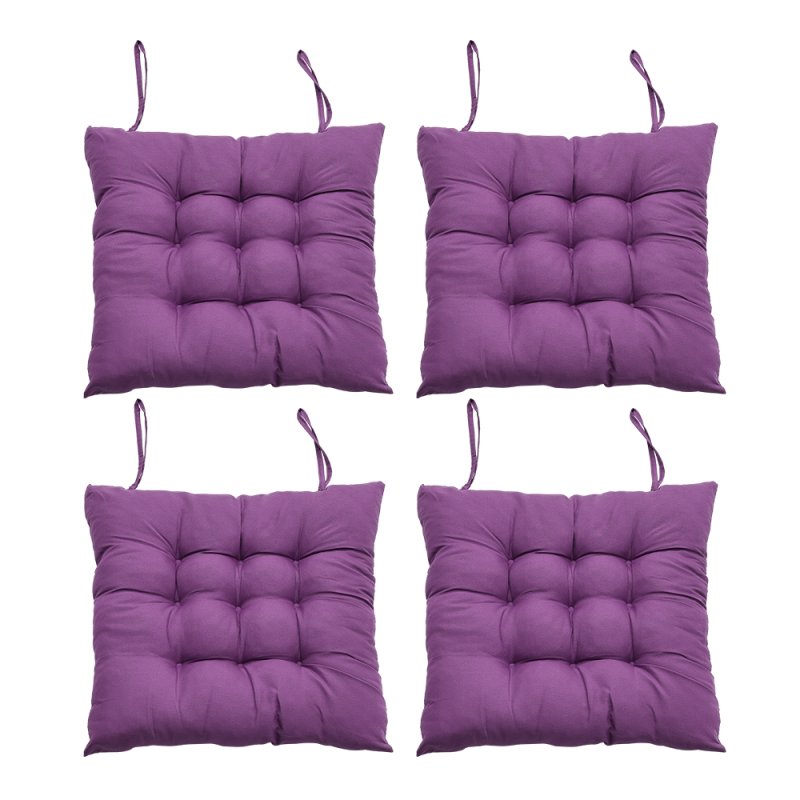 Living and Home 4Pcs Soft Thicken Tatami Seat Cushions Dark Purple, 40cm W x 40cm D x 5cm H