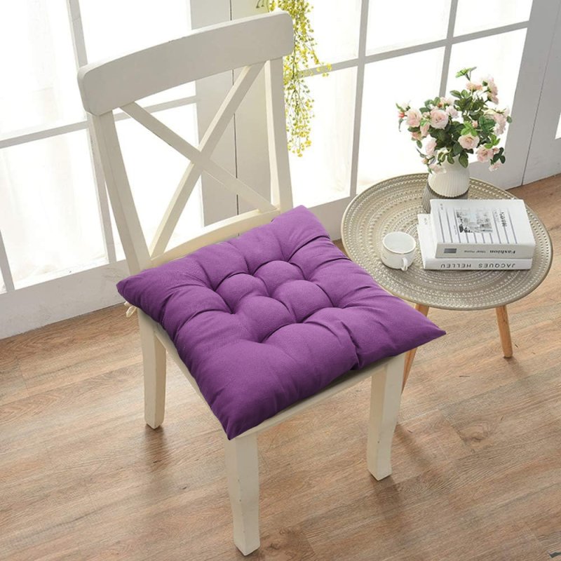 Living and Home 4Pcs Soft Thicken Tatami Seat Cushions Dark Purple, 40cm W x 40cm D x 5cm H