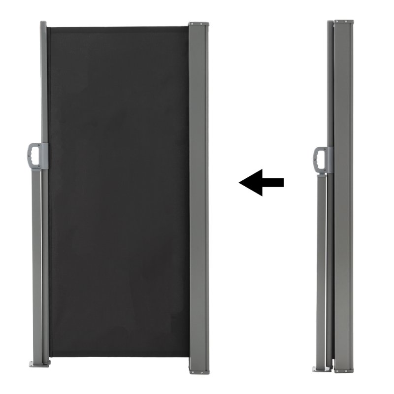 Living and Home 300cm L x 180cm W Outdoor Retractable Privacy Side Awning, Grey