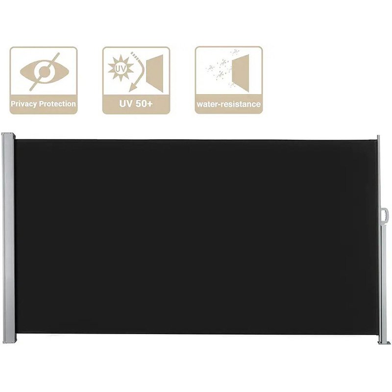 Living and Home 300cm L x 160cm W Grey Outdoor Retractable Privacy Side Awning