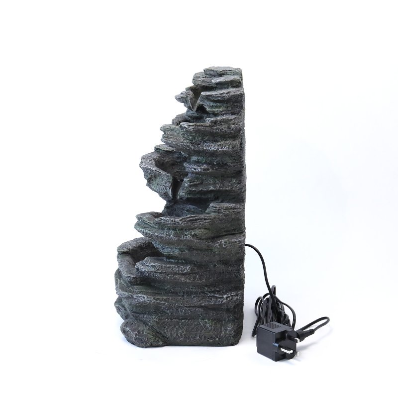 Living and Home Garden Water Feature Outdoor LED Waterfall Electric Fountain Rockery Decor