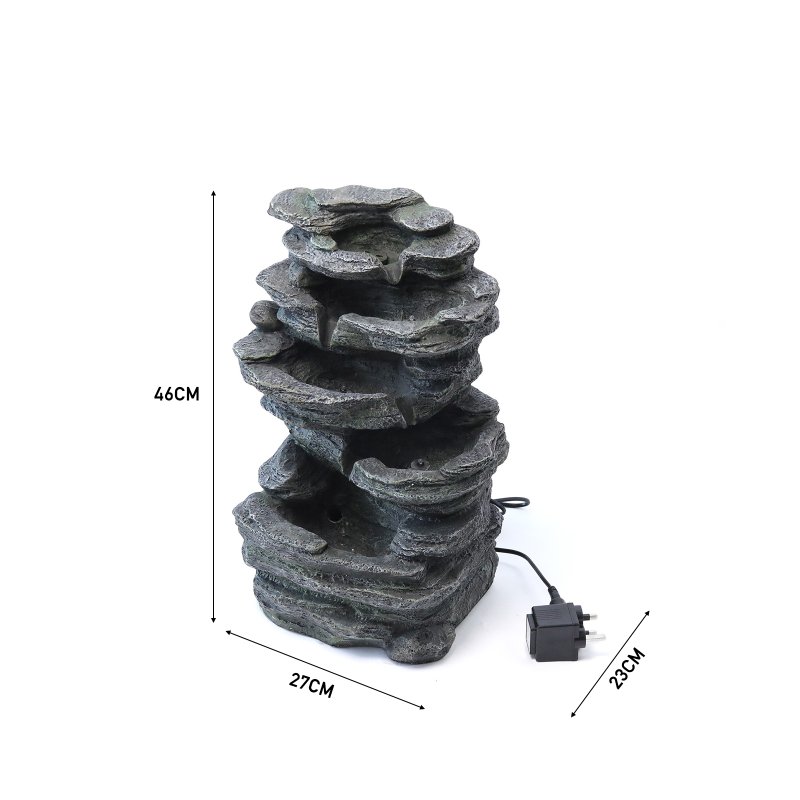 Living and Home Garden Water Feature Outdoor LED Waterfall Electric Fountain Rockery Decor