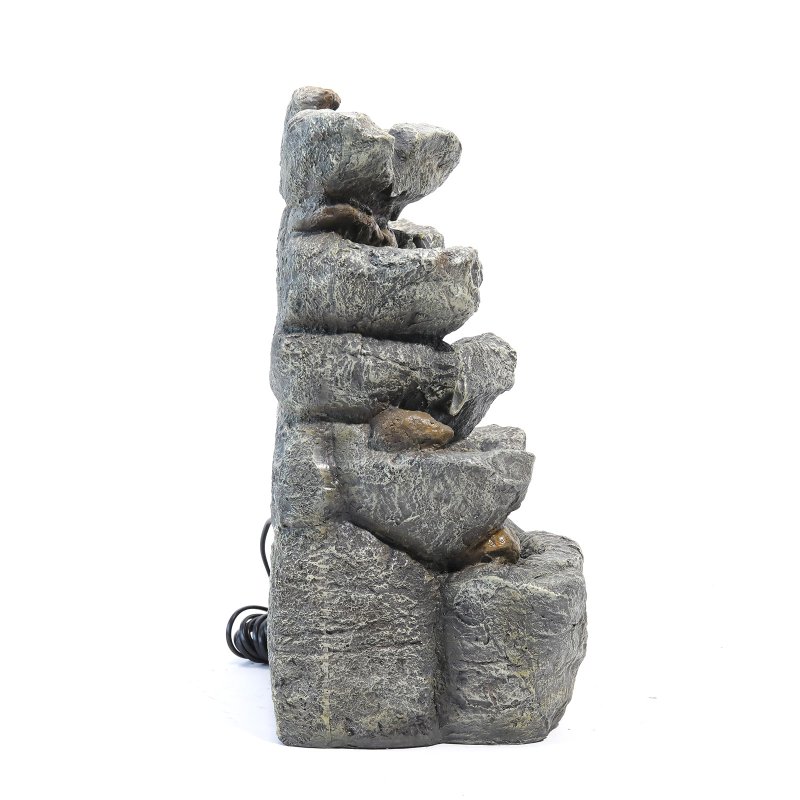 Living and Home Water Feature Outdoor LED Waterfall Electric Fountain Rockery Garden Decor