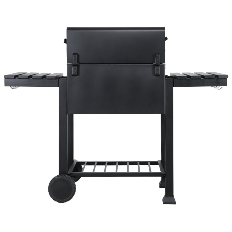 Living and Home Portable Outdoor Charcoal BBQ Grill with Side Shelves