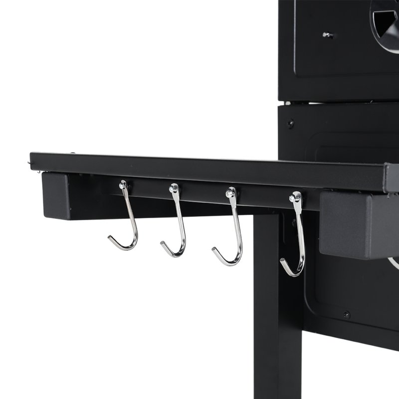 Living and Home Portable Outdoor Charcoal BBQ Grill with Side Shelves