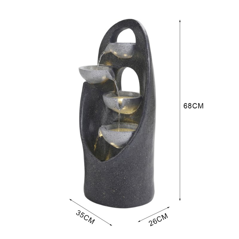 Living and Home 4-Tier Cascading Garden Water Feature Water Fountain