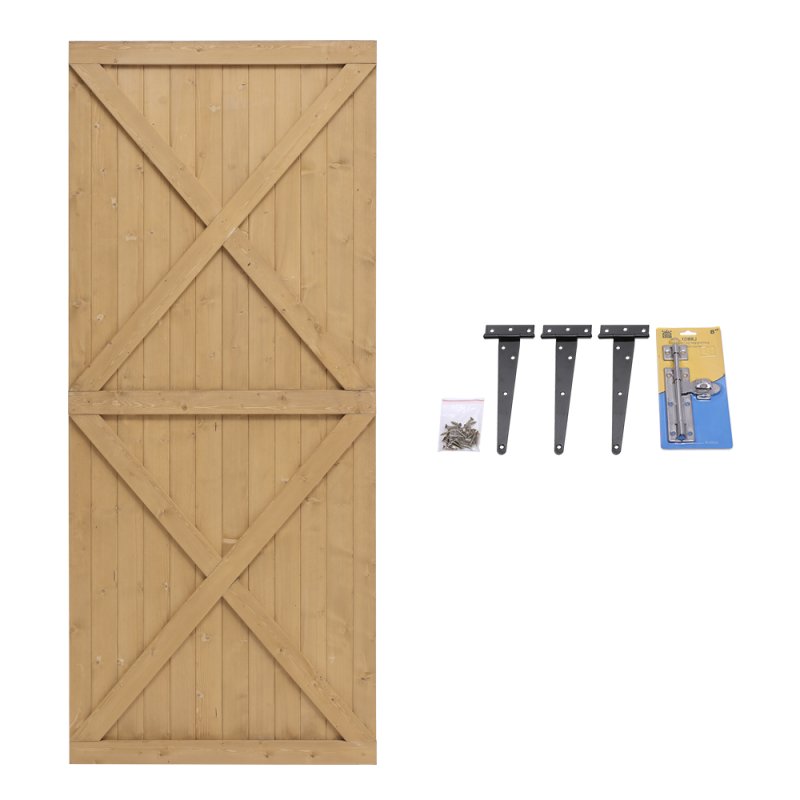 Living and Home Garden Flat Top Pine Wood Gate Kit, 85cm W X 183cm H