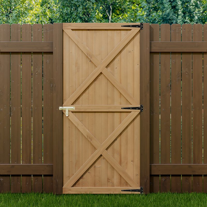 Living and Home Garden Flat Top Pine Wood Gate Kit, 85cm W X 183cm H