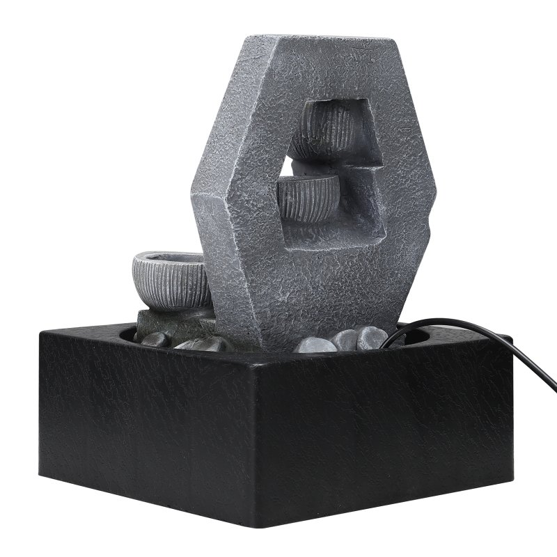 Living and Home Cascade Tabletop Fountain Water Feature with LED Light