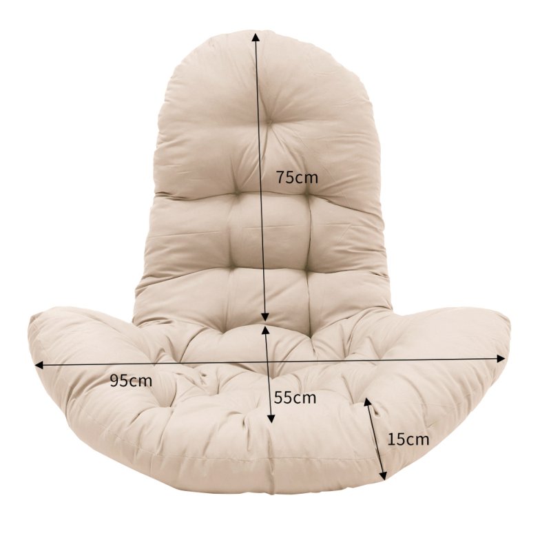 Living and Home Hanging Egg Chair Cushion, Camel