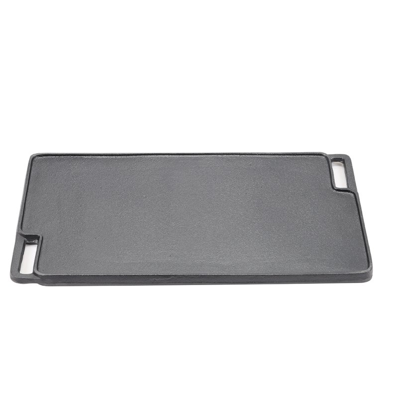 Living and Home Black Cast Iron Grill Pan, 46cm W x 26cm D x 1.5cm H