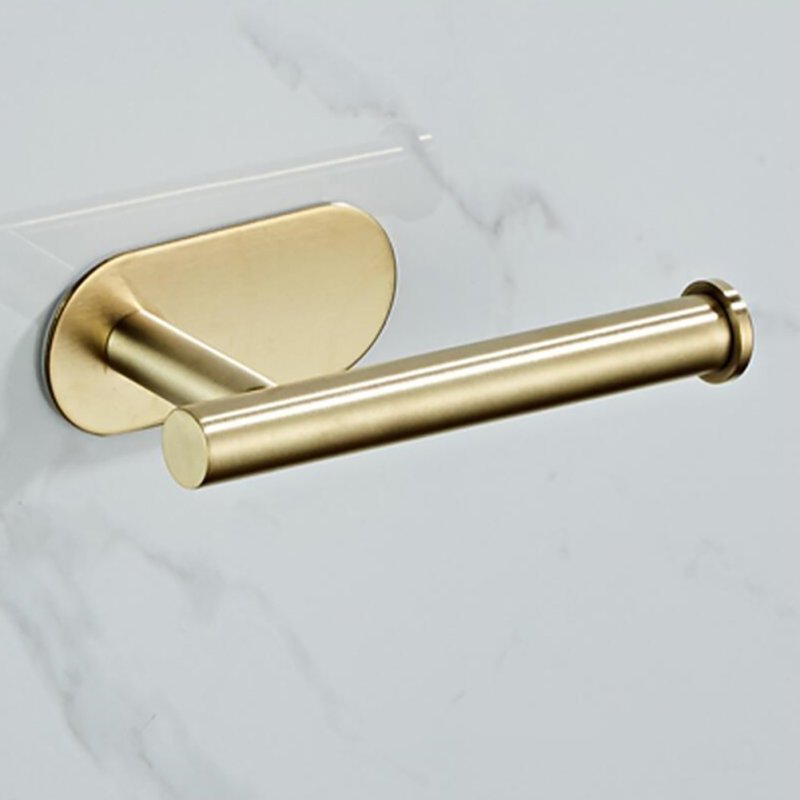 Living and Home Gold Modern Wall Mounted Stainless Steel Toilet Paper Roll Holder for Bathroom, 4.5cm W x 8cm D x 16cm H