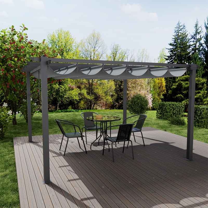 4x4M Aluminum Patio Pergola with Canopy