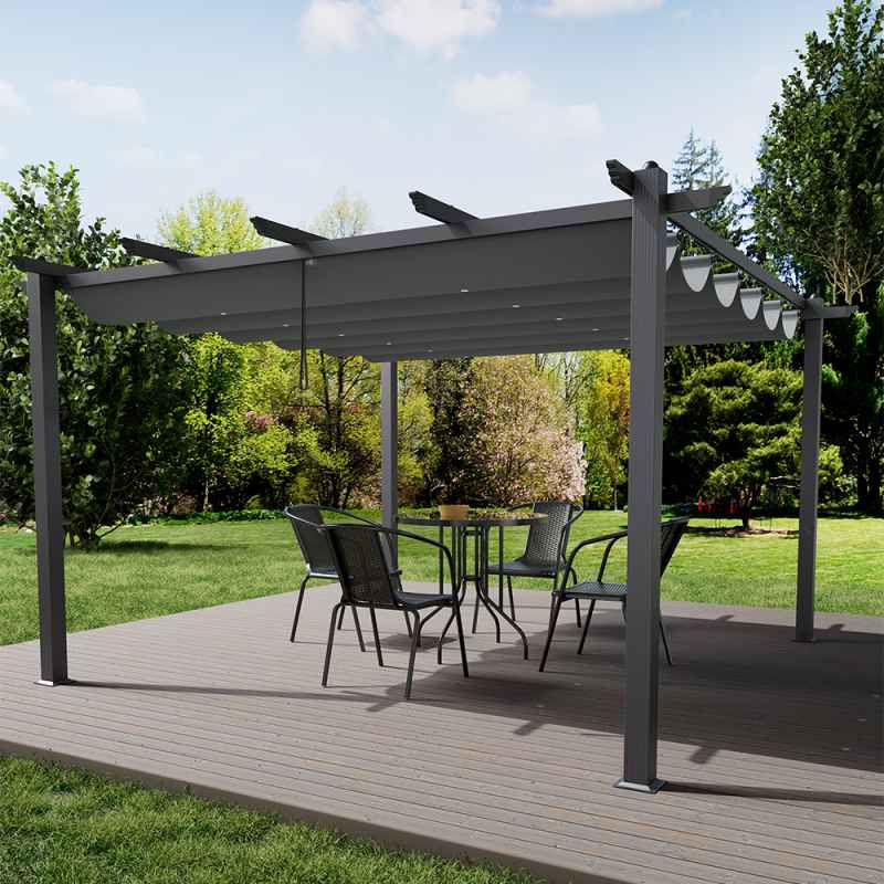 4x4M Aluminum Patio Pergola with Canopy