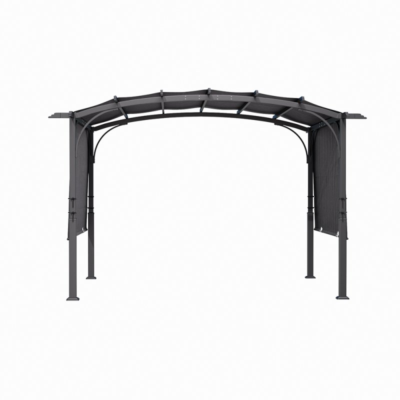 Retractable Arc-Shaped Steel Pergola 360cm W x 283cm D x  227cm H