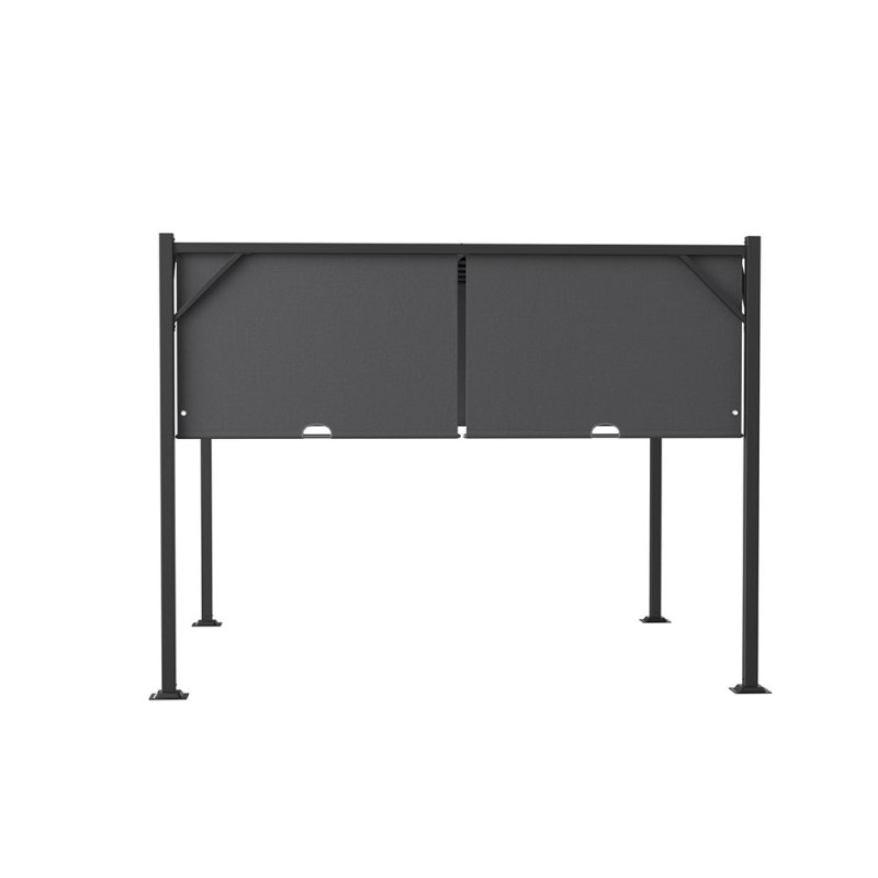 Outdoor Retractable Steel Pergola with Canopy 295cm W x 295cm D x 220cm H