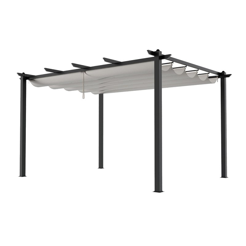 13x10ft Aluminium Pergola with Retractable Roof