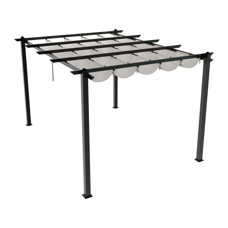13x10ft Aluminium Pergola with Retractable Roof