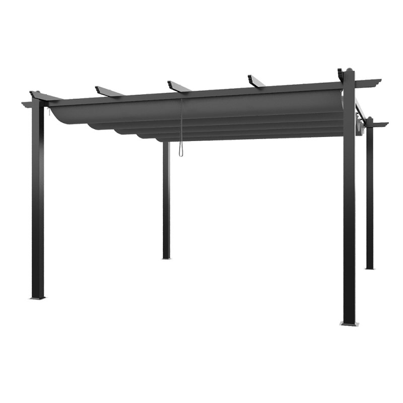 13x13ft Aluminium Pergola with Retractable Roof