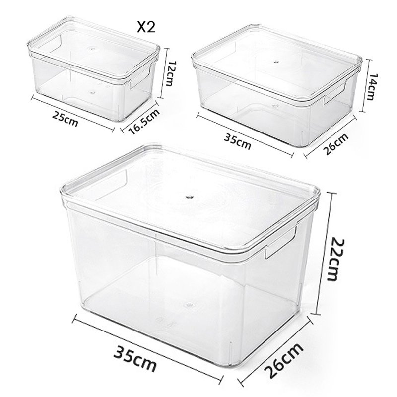 Living and Home 4Pcs Transparent Stackable Storage Box Set