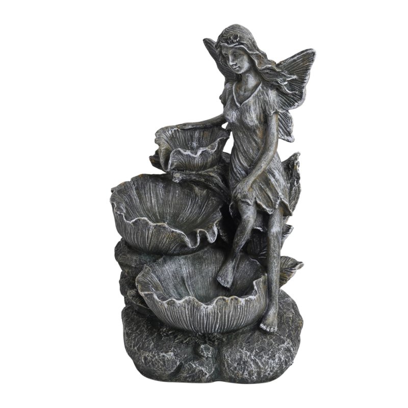 Living and Home Fairy Solar Resin Water Fountain Water Feature