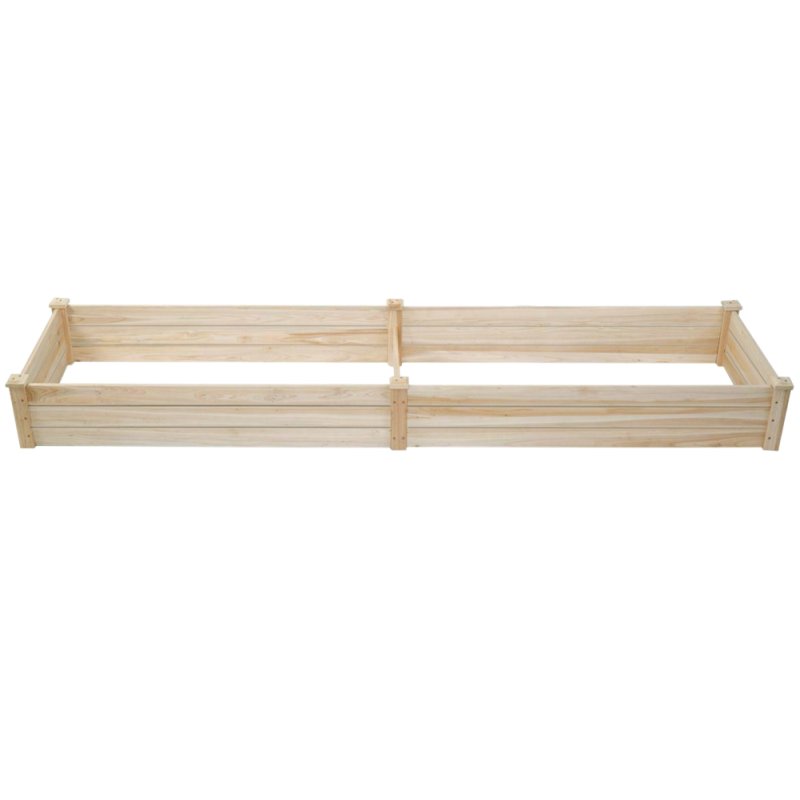 Living and Home Rectangular Raised Planter Box Solid Wood Raised Garden Bed with 2 Compartments