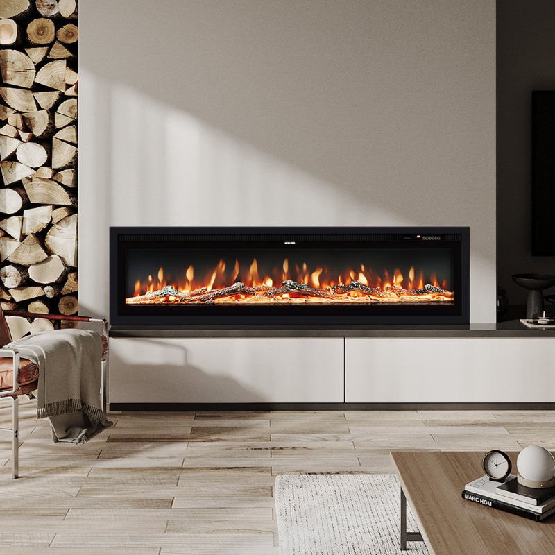 Living and Home 50 Inch Electric Fireplace with Remote 12 Flame Colours 
