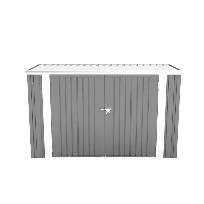 Living and Home 7 x 3 ft Lockable Steel Garden Metal Junk/Bike Storage Shed, Grey