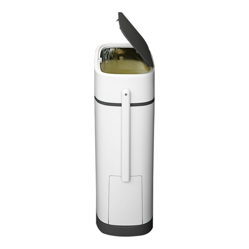 Living and Home Slim Plastic Trash Can with Built-in Toilet Brush