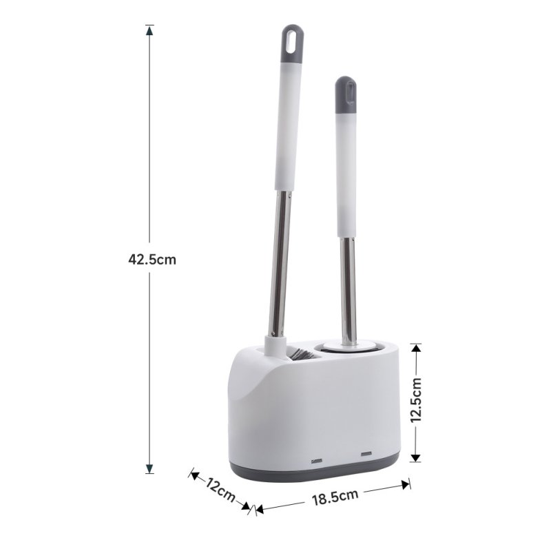 Living and Home Toilet Bowl Silicone and Nylon Brushes Combo Set
