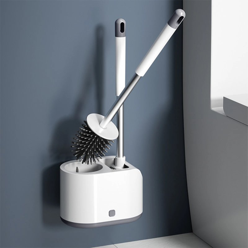 Living and Home Toilet Bowl Silicone and Nylon Brushes Combo Set