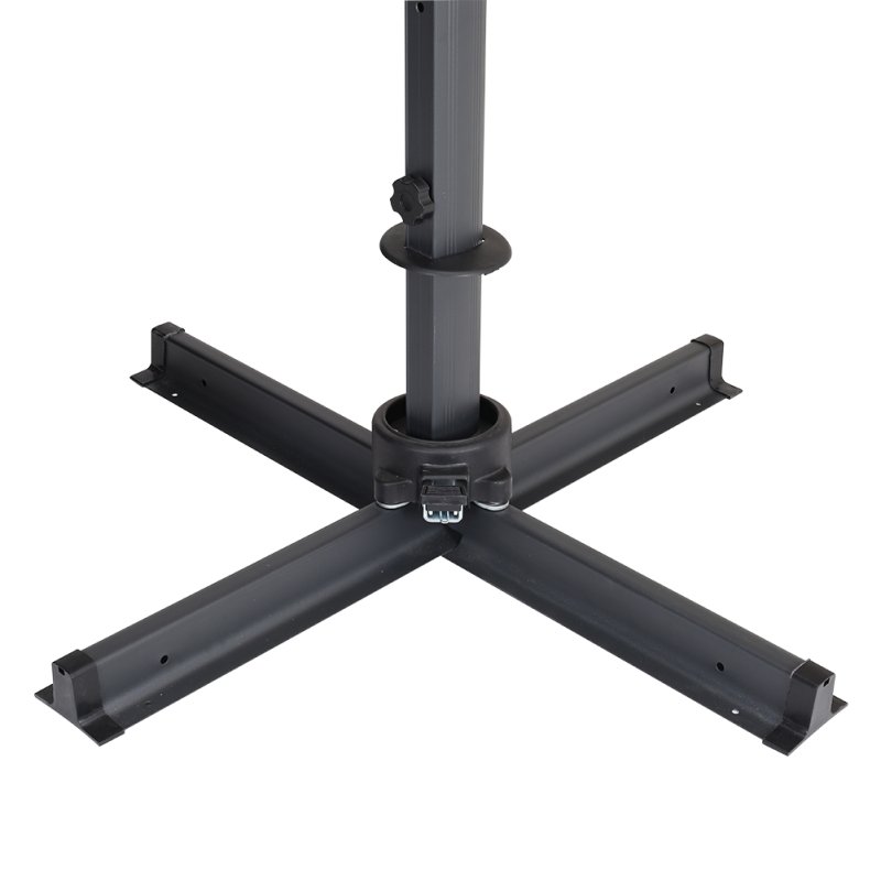 Living and Home 3M Dark Grey Large Square Canopy Rotating Outdoor Cantilever Parasol