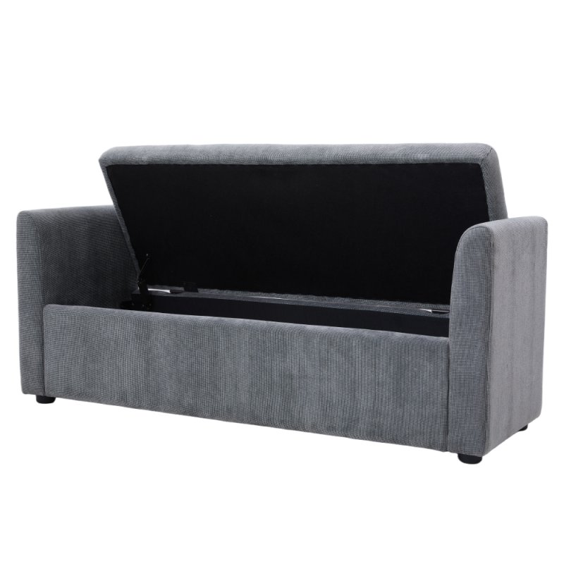 Living and Home Upholstered Storage Bench with 2 Pillow, Grey