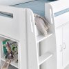 Lacy White Storage Mid Sleeper Bed