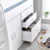 Lacy White Storage Mid Sleeper Bed