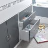 Lacy Grey And White Storage Mid Sleeper Bed