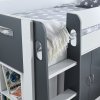 Lacy Grey And White Storage Mid Sleeper Bed