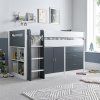 Lacy Grey And White Storage Mid Sleeper Bed