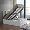 Malmo White Wooden Ottoman Storage Bed King Size