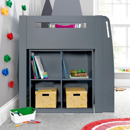 Lacy Grey Storage Mid Sleeper Bed