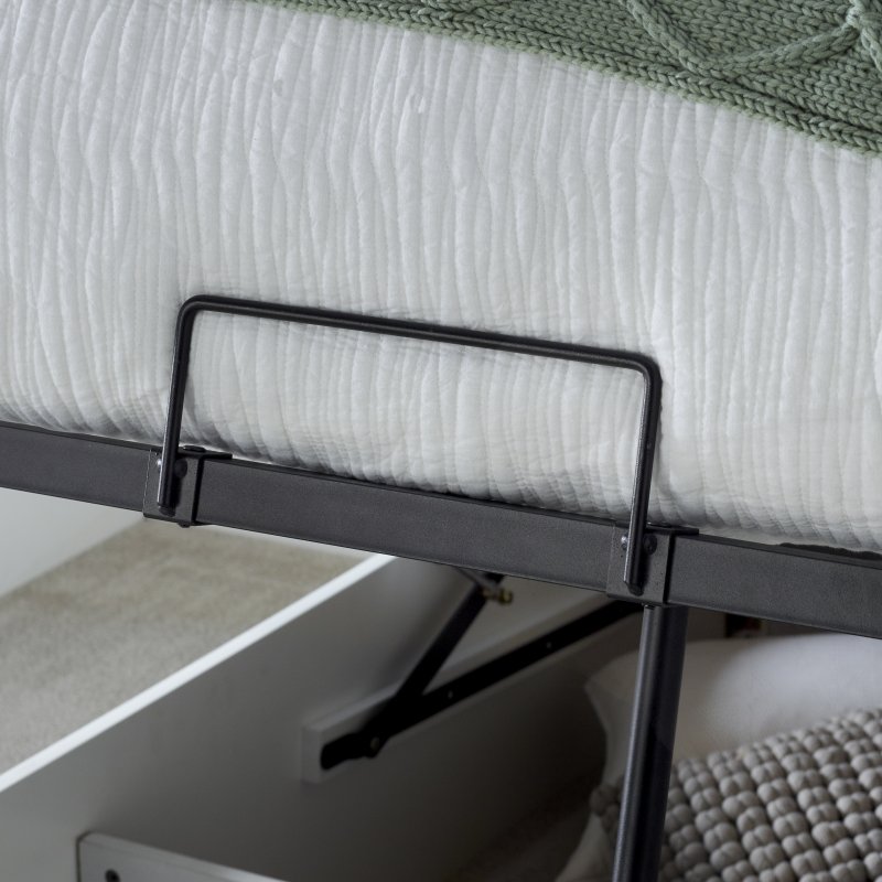 Dawson White Wooden Ottoman Bed Double